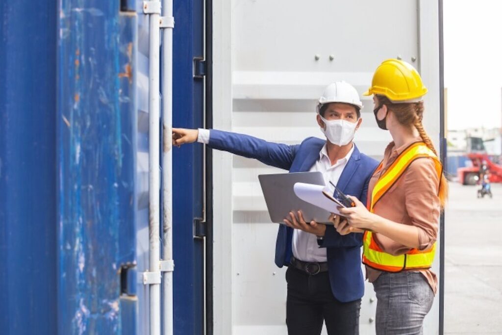 An occupational health and safety specialist conducts a site visit.