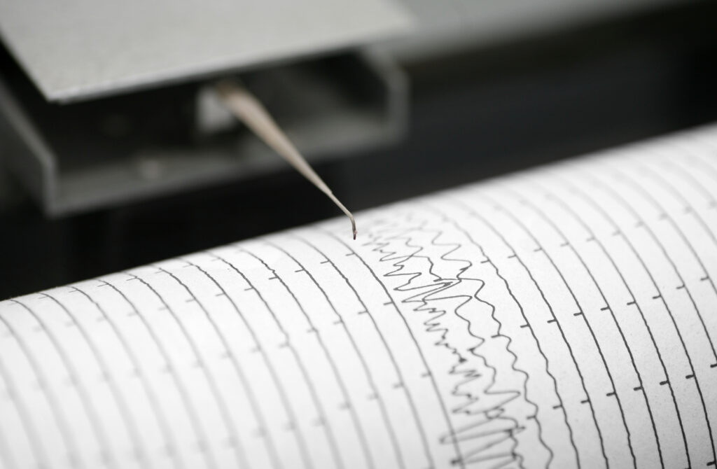 A seismograph records details of an earthquake